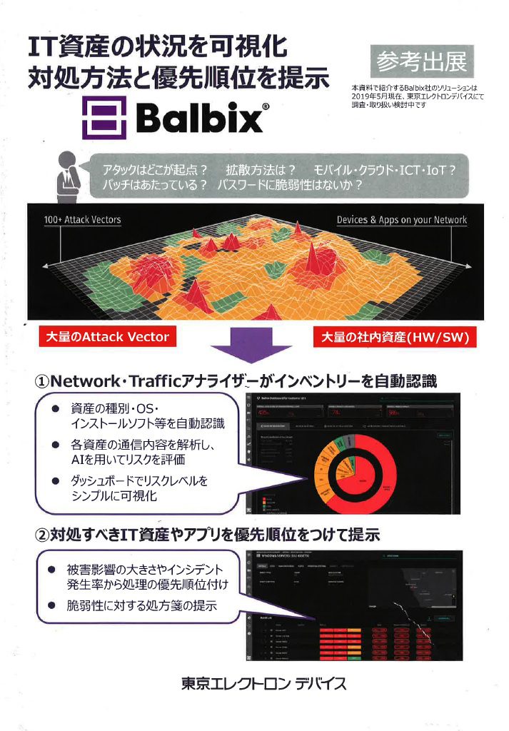 【参考出展】　Balbix R IT資産の状況を可視化　対処方法と優先順位を提示